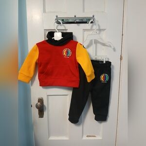Brooklyn Cloth Colorblock Kids Sweater & Jogger Boy Outfit Bnwt Smiley Good Vibe